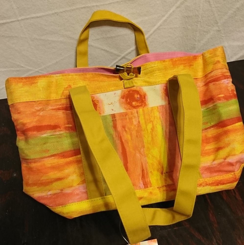FLAVIA PEACHES & POMEGRANATES 2006 BATH & BEAUTY TOTE BAG NWT